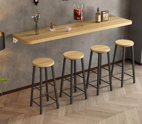 JuanNest Holz Wandtisch Klappbar, Klapptisch Platzsparend Zur Wandmontage, Küchentisch Esstisch Bistrotisch Buffettisch Hängetisch Computertisch Schwebend Schwimmend, A,150×40CM von JuanNest