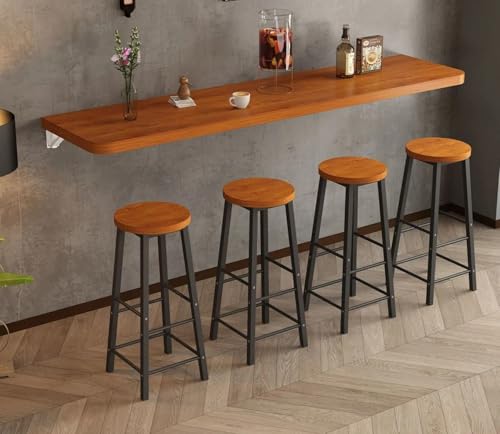 JuanNest Holz Wandtisch Klappbar, Klapptisch Platzsparend Zur Wandmontage, Küchentisch Esstisch Bistrotisch Buffettisch Hängetisch Computertisch Schwebend Schwimmend, C,110×30CM von JuanNest