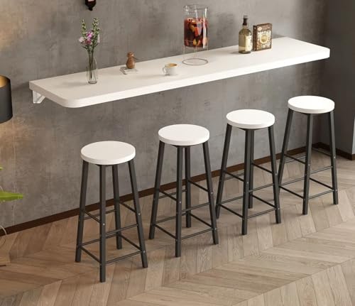 JuanNest Holz Wandtisch Klappbar, Klapptisch Platzsparend Zur Wandmontage, Küchentisch Esstisch Bistrotisch Buffettisch Hängetisch Computertisch Schwebend Schwimmend, F,160×30CM von JuanNest
