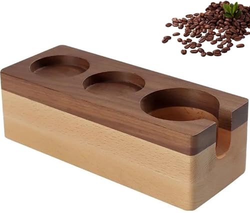 JuanNest Kaffee-Tamper-Station Aus Holz, 51 mm Holzsockel, Kaffee-Tamper-Halter, Espresso-Tamper-Station, Siebträger Ständer, Kaffeemaschinen-Werkzeuge, Tamperstation Für Barista, Siebträger Zubehör von JuanNest