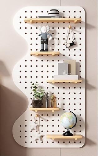 JuanNest Kreatives Stecktafel Ordnungssystem Pegboard Wand Organizer Inkl. Zubehör Werkzeugwand Individuell Erweiterbares Regalsystem Für Küche Bad Kinderzimmer Garage Werkstatt Lochwand A,W60×H120cm von JuanNest