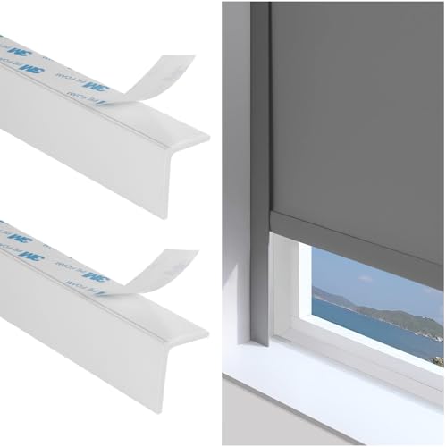 JuanNest L-Förmige PVC Lichtblockierstreifen Für Fensterrahmen, Selbstklebende Verdunkelungsschienen/Lichtspaltblocker Für Büros, Schlafzimmer,Verdunkelung Im, Bad Und Wohnzimmer C-2pcs,62in/157.4cm von JuanNest