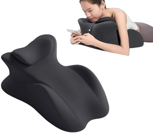 JuanNest Lesekissen Für Bett,Reflux Kissen Bauchlage-Kissen, Weich Keilkissen Mit Stützfunktion Mit Waschbarem Bezug/Nackenstütze, Leicht Gebogenes Design Ergonomisches Keilkissen Fürs Sofa A von JuanNest