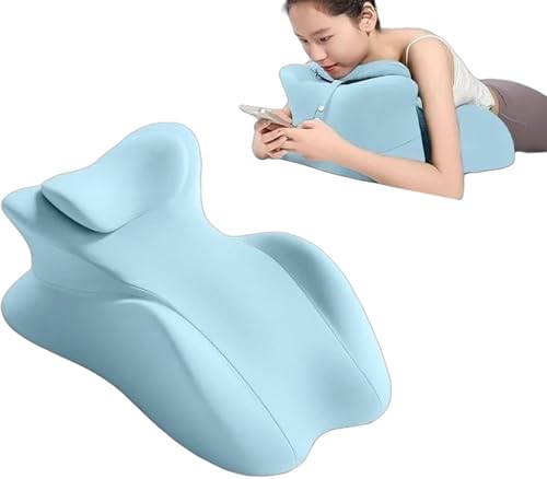 JuanNest Lesekissen Für Bett,Reflux Kissen Bauchlage-Kissen, Weich Keilkissen Mit Stützfunktion Mit Waschbarem Bezug/Nackenstütze, Leicht Gebogenes Design Ergonomisches Keilkissen Fürs Sofa B von JuanNest