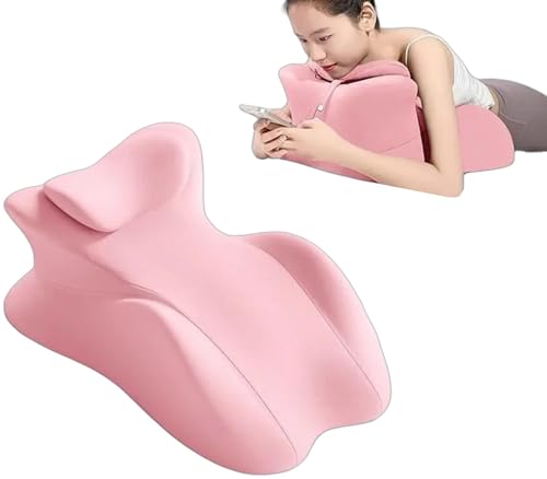 JuanNest Lesekissen Für Bett,Reflux Kissen Bauchlage-Kissen, Weich Keilkissen Mit Stützfunktion Mit Waschbarem Bezug/Nackenstütze, Leicht Gebogenes Design Ergonomisches Keilkissen Fürs Sofa C von JuanNest