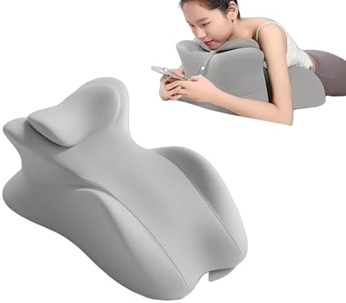 JuanNest Lesekissen Für Bett,Reflux Kissen Bauchlage-Kissen, Weich Keilkissen Mit Stützfunktion Mit Waschbarem Bezug/Nackenstütze, Leicht Gebogenes Design Ergonomisches Keilkissen Fürs Sofa D von JuanNest