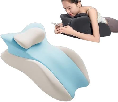 JuanNest Lesekissen Für Bett,Reflux Kissen Bauchlage-Kissen, Weich Keilkissen Mit Stützfunktion Mit Waschbarem Bezug/Nackenstütze, Leicht Gebogenes Design Ergonomisches Keilkissen Fürs Sofa E von JuanNest