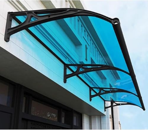 JuanNest Markise for Den Türeingang, Balkonüberdachung, Pultbogenvordach Überdachung, Polycarbonatplatte Mit Aluminiumhalterung for Terrasse/Deck/Keller, UV/Regen, Einfach Zu Montieren C,80×280cm von JuanNest