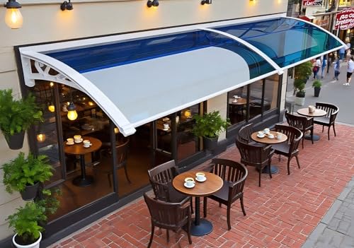 JuanNest Modern Front Door Canopy, Weatherproof UV-Resistant, Aluminium & Polycarbonate Canopy, Vordach Für Haustür,Überdachung Terrasse,Balkonüberdachung Wetterfest,Einfach Zu Montieren B,100×360cm von JuanNest