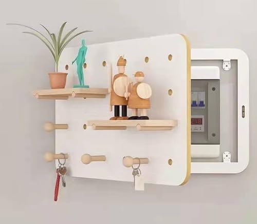 JuanNest Sicherungskasten Abdeckung Schrank Multifunktionaler Dekorativer Stromkastendeckel Holzregal for Verstecken Heimdekoration, Stromzähler Box Moderne Flip-Cover, B,40×25cm von JuanNest