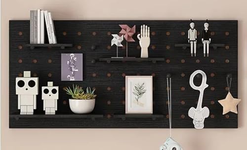 JuanNest Steckbrett Display Stand, Wand-Organizer-Pegboard, Holz-Pegboard-Organizer-Kit, Peg Board-Kombinations-Kit, Pegboard-Wandhalterung, Wohnzimmer Küche Werkzeug-Aufbewahrungsregal A,W120×H60cm von JuanNest