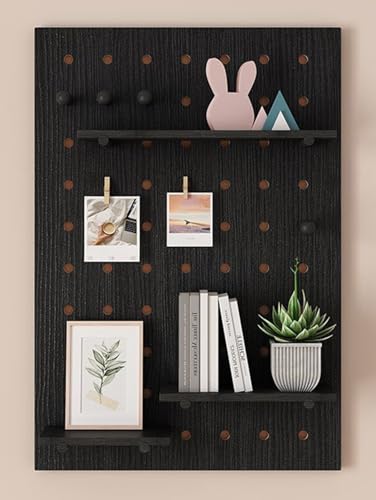 JuanNest Steckbrett Display Stand, Wand-Organizer-Pegboard, Holz-Pegboard-Organizer-Kit, Peg Board-Kombinations-Kit, Pegboard-Wandhalterung, Wohnzimmer Küche Werkzeug-Aufbewahrungsregal A,W60×H80cm von JuanNest