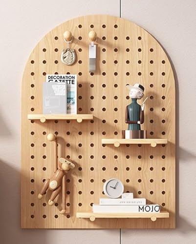 JuanNest Stecktafel Wand Organizer,Stecktafel Mit Zubehör,Pegboard,Holzwerkzeug-Aufbewahrungsregal Für Raumaufbewahrung,Organisation Und Dekoration,Freie Kombination,Einfache Installation A,W40×H60cm von JuanNest