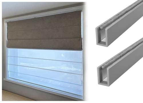 JuanNest U-Kanal-Lichtblockierstreifen Aus Aluminiumlegierung, Lichtblocker Für Fensterrollos Jalousien, Verdunkelungs-Seitenschienen Für Schlafzimmer, 2 Stück, Individuell Anpassbar B2pcs,W4×H95cm von JuanNest