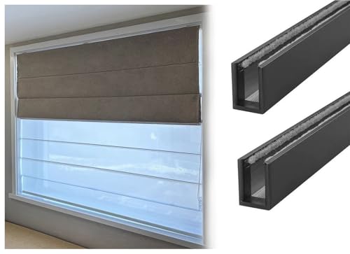 JuanNest U-Kanal-Lichtblockierstreifen Aus Aluminiumlegierung, Lichtblocker Für Fensterrollos Jalousien, Verdunkelungs-Seitenschienen Für Schlafzimmer, 2 Stück, Individuell Anpassbar A2pcs,W4×H75cm von JuanNest