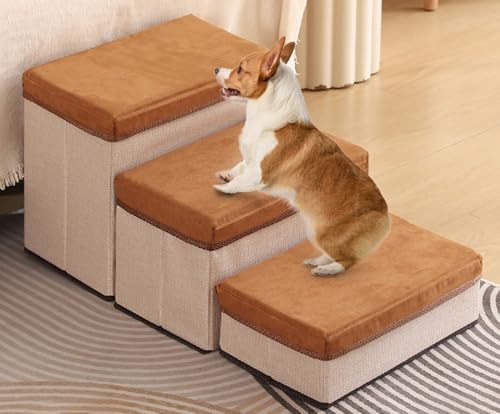 JuanNest Verstellbare Hundestufen, 3-Stufen-Haustiertreppe, Hundecouch-Stufen,Treppen Und Stufen Für Kleine Hunde Mit Stauraum, rutschfeste Hunderampe Sofa,Katzenrampe,Zusammenklappbar,60×34.5×31Cm JuanNest Verstellbare Hundestufen, 3-Stufen-Haustiertreppe, Hundecouch-Stufen,Treppen Und Stufen Für Kleine Hunde Mit Stauraum, rutschfeste Hunderampe Sofa,Katzenrampe,Zusammenklappbar,60×34.5×31Cm von JuanNest
