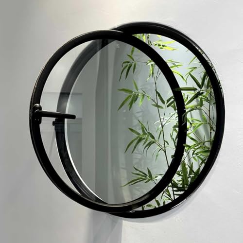 Round Glass Shed Window, Aluminium Alloy Built-In Replacement 360° Rotatable Window Kitchen Home Decoration Porthole For Attic Entrance, Schiebefenster,Haushaltsfenster Glas black,70cm/27.5inch von JuanNest