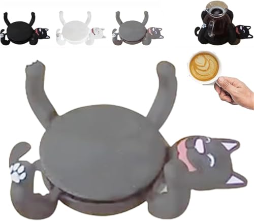 Juankrynord Kreative Untersetzer in Katzenform in Tierform für Männer und Frauen, Getränkehalter Heimdekoration Schreibtisch-Schutzmatten Kaffee- und Tee-Untersetzer kreative Geschenke (gray) von Juankrynord