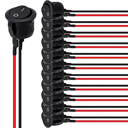 Jubaopen 12 Stück Runder Kippschalter Mini Boot Wippschalter mit Draht 2 Pins Wippschalter 10 A/125 V, 6 A/250 V Schalter für Auto Boot Truck Jeep Off Road Jubaopen 12 Stück Runder Kippschalter Mini Boot Wippschalter mit Draht 2 Pins Wippschalter 10 A/125 V, 6 A/250 V Schalter für Auto Boot Truck Jeep Off Road von Jubaopen