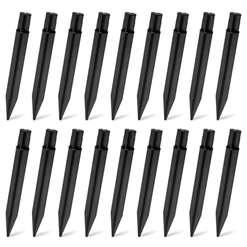 Jubaopen 18 Stück Kunststoff Erdspieß Stangen Solarleuchten Spieß Ersatz ABS Leuchten Stangen Ground Spikes Stakes Solar Lichter Spikes Ersatz für Gartenlicht LandschaftsSicherheitslicht (21×2,1 cm) von Jubaopen