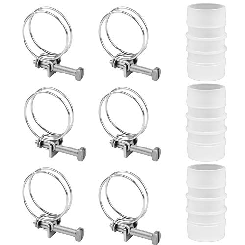 Schlauchverbinder Set mit Schlauchschellen Schlauchadapter Doppelschlauchtülle 3er Pack Schlauchverbinder 32mm Ø Set mit Edelstahl Schlauchschellen Durchmesser 36-40 * 2,0 Drahtdurchmesser von Jubaopen