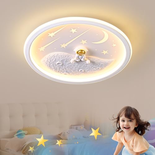 JubelTage LED Kinder Deckenleuchte,Astronaut Mond Kreative Deckenleuchte,dimmbar mit Fernbedienung,NachtlichtFunktion Kinderzimmer Kindergarten Schlafzimmer Wohnzimmer Cartoon Deckenleuchte 40cm Weiß JubelTage LED Kinder Deckenleuchte,Astronaut Mond Kreative Deckenleuchte,dimmbar mit Fernbedienung,NachtlichtFunktion Kinderzimmer Kindergarten Schlafzimmer Wohnzimmer Cartoon Deckenleuchte 40cm Weiß von JubelTage
