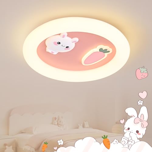 JubelTage LED Kinder Deckenleuchte,Hase Karotte kreative Deckenleuchte,dimmbar mit Fernbedienung,Nachtlichtfunktion.Kinderzimmer Kindergarten Schlafzimmer Wohnzimmer Cartoon Deckenleuchte 50cm Rosa JubelTage LED Kinder Deckenleuchte,Hase Karotte kreative Deckenleuchte,dimmbar mit Fernbedienung,Nachtlichtfunktion.Kinderzimmer Kindergarten Schlafzimmer Wohnzimmer Cartoon Deckenleuchte 50cm Rosa von JubelTage