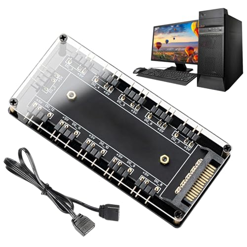 Computer Fan Hub, ARGB Light Controller, Game Chassis Hub, 10-in-1 Fan Hub, LED Light Controller, PC Case Hub, Fan LED Hub, RGB Controller Hub, PC Controller, ARGB Fan Hub von Jubepk