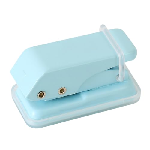 Hole Punch, Craft Puncher Tool, 2.2x1.1 inches, Easy-Punch Scrapbooking Device, Precision Cutting Design, Compact Build, Ideal for Booklets, Greeting Cards, Photo Albums, Blue/Pink von Jubepk