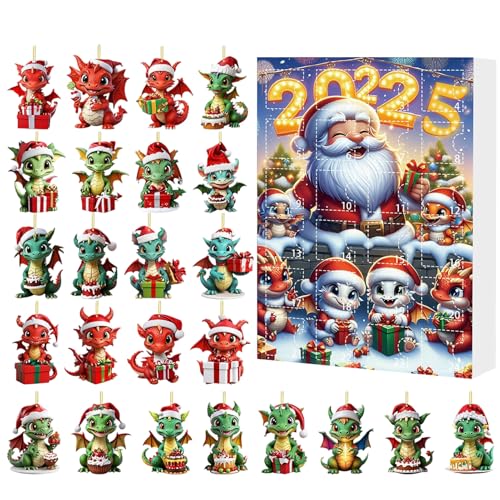 Jubepk Countdown Kalender | 24 Tage Weihnachts Countdown Kalender Mit 24 Überraschungen,2D Flachacryl Sammelschmuck Für Jugendliche Erwachsene Tägliche Familienaktivität Schule Zuhause Klassenzimmer von Jubepk