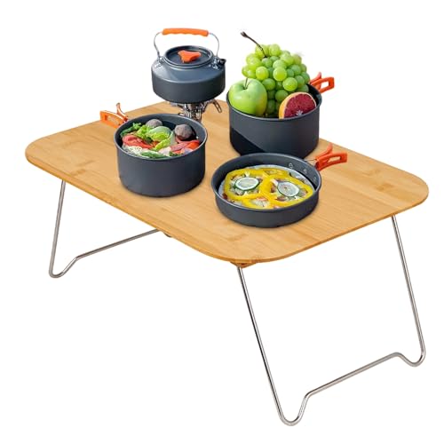 Jubepk Folding Camping Table, Portable Cooking Desk, Outdoor Picnic Station, Lightweight Foldable Frame, Sturdy Wood, Perfect for Patio Tailgating RV Travel Barbecue Balcony Beach von Jubepk