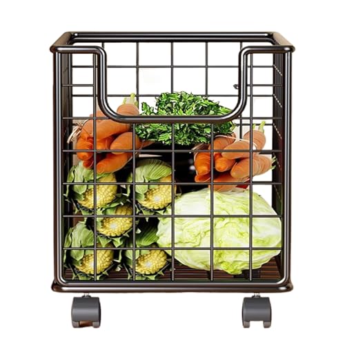 Jubepk Rolling Storage Cart, Portable Kitchen Organizer, Floor Rotating Cart, 360-Degree Mobility, Spacious Multi-Compartment Design, Perfect for Kitchen Pantry Organization von Jubepk