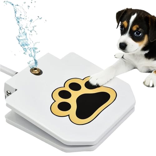 Outdoor-Hundebrunnen, Haustier-Sprinkler-Futterspender, Step-On-Wasserspender, verstellbares Drucksystem, stabile Konstruktion im Freien, perfekt für Gartenspielzeit und Hydratation im Hinterhof von Jubepk