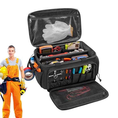 Werkzeug-Kombi-Sets | Werkzeugaufbewahrungs-Organizer | Werkzeugtasche | Arbeitstasche mit großem Fassungsvermögen, wasserdichte Arbeitstasche mit großem Fassungsvermögen, Tragetasche mit breiter Öffn von Jubepk