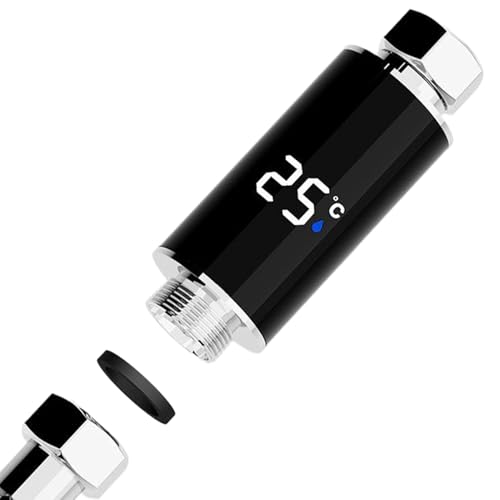 Digital Duschthermometer - Temperaturanzeige, Wassermonitor -Bildschirm | LED FLOSE angetriebener Sensor für Badezimmer Baby Sicherheitsrohr-Werkzeug Genauer Druck-Lesegerät Celsius Batteriefreie Verw von Jubilofex