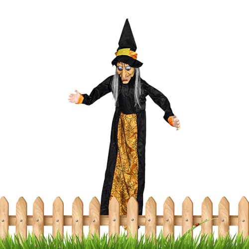 Flying Witch Halloween Requisite - Outdoor Decor, Gartenfigur | Gruselige hängende Hexe mit Besenstiel animierten Klangleuchten, gruselige Gartenbaumdekoration für Party Rasen Haunted House Di Flying Witch Halloween Requisite - Outdoor Decor, Gartenfigur | Gruselige hängende Hexe mit Besenstiel animierten Klangleuchten, gruselige Gartenbaumdekoration für Party Rasen Haunted House Di von Jubilofex