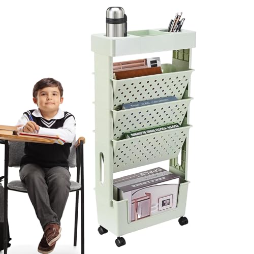 Jubilofex Bibliotheksbuch Cart - Mobiler Speicherwagen, Rolling Utility Rack | Metall Organizer Holding Romane Lehrbücher Jubilofex Bibliotheksbuch Cart - Mobiler Speicherwagen, Rolling Utility Rack | Metall Organizer Holding Romane Lehrbücher von Jubilofex