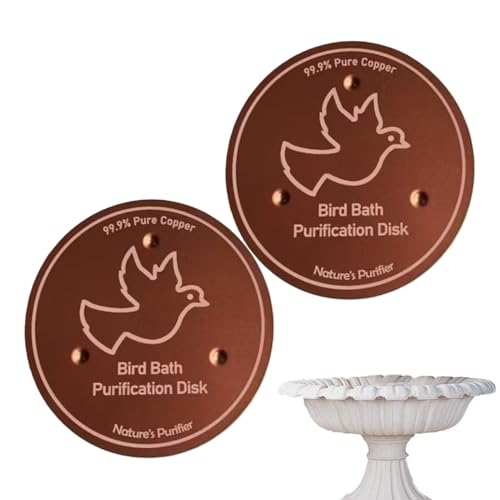 Jubilofex Birdbad Kupferscheibe 2 Teile-Kupferplatte für Vogelbad, Reinigungsscheibe mit dreifacher Hilfsunterstützung für Gartenbrunnen Hummingbird von Jubilofex