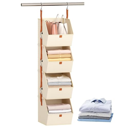 Jubilofex Closet Organisatoren und Lagerung, 4-stufige Schrankorganisator und Lagerung, Racks Cubes Platz sparende Behälter für Schlafzimmer Garage Pantry Schlafsaal Eitelkeit Home Wäscherei von Jubilofex