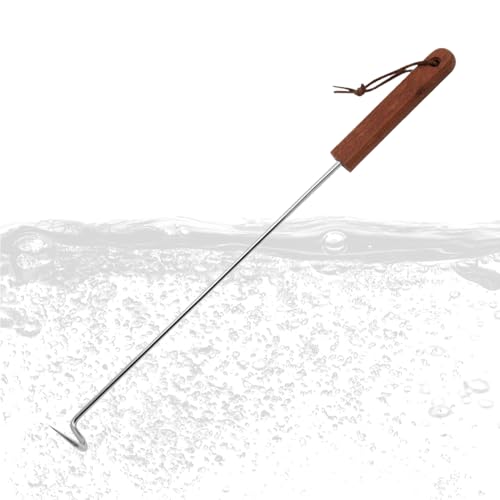 Jubilofex Fleischhaken Flipper Fleischflossen | Turner Fleischhaken | Kochgadget, Lebensmitteltwister mit Holzgriff für, Rippen und Hot Dogs von Jubilofex