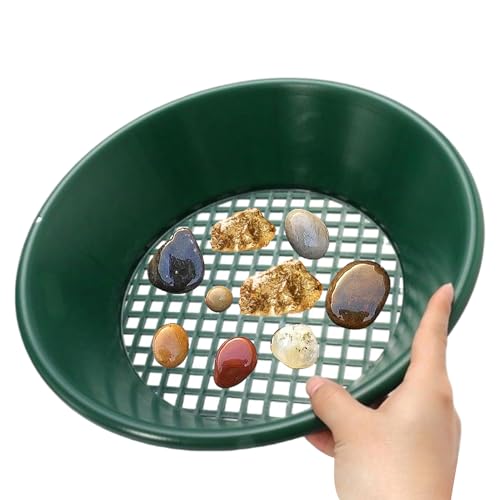 Jubilofex Gold Mining Pfanne - Metall Sieb Goldfangpfanne - 35,5 cm Präzisionssieb mit hoher Ausbeute für Outdoor Freizeit Familienaktivitäten Metallschürfen von Jubilofex