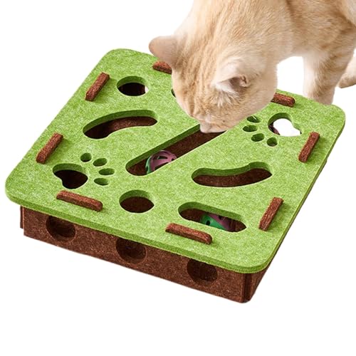Jubilofex Katzen Puzzle Spielzeug - Bereicherungsspielzeug Für Katzen | Kratzspiel Mit Klingel Und Labyrinth Bahn Zur Beschäftigung Und Für Beissen Bewegung Für Kätzchen Welpen Im Wohnzimmer Oder von Jubilofex