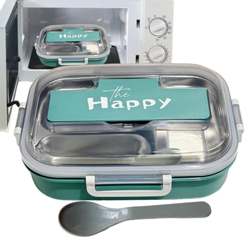 Jubilofex Kinder Brotboxen | Edelstahl Lebensmittelbehälter Mit Besteck-Set - 3-Fach Unterteilte Aufbewahrungsbox für Kindergarten Schule Büro Reisen Camping Jubilofex Kinder Brotboxen | Edelstahl Lebensmittelbehälter Mit Besteck-Set - 3-Fach Unterteilte Aufbewahrungsbox für Kindergarten Schule Büro Reisen Camping von Jubilofex