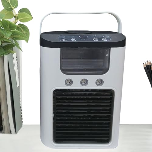 Jubilofex Klimagerät Ventilator - Tragbarer Klimaventilator Mit Sprühnebel,Leises Gerät Mit Akku Für Heiße Tage Im Zimmer Terrasse Nachttisch von Jubilofex