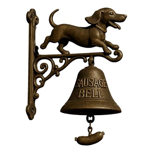 Jubilofex Läuteglocke - Hexe Dackel Retro Türklingel - Hängbare Manuelle Klingel Dekorative Glocke Wand Garten Geschäft Hof Hütte Eingang von Jubilofex