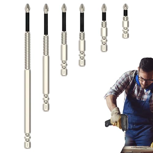 Jubilofex Magnetischer Schraubendreher, 6 magnetische Anti-Rutsch-Schraubendreher, Bohrzubehör für professionelle und Elektriker Jubilofex Magnetischer Schraubendreher, 6 magnetische Anti-Rutsch-Schraubendreher, Bohrzubehör für professionelle und Elektriker von Jubilofex