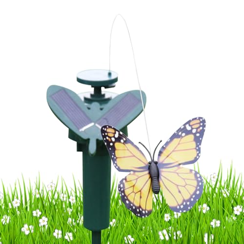 Jubilofex Solar-Power-Schmetterling | Erdspieß-Ornamente für den Außenbereich | energiesparender Solar-Schmetterling für Garten Balkon Terrasse Auffahrt Pool von Jubilofex
