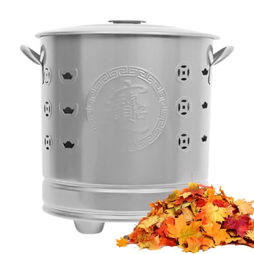 Verbrennungsdose für Papier | Edelstahl Brennende Feuerfass mit Deckel - Außenkamine für Hinterhof Terrasse Courtyard Yard Campingzubehör Verbrennungsdose für Papier | Edelstahl Brennende Feuerfass mit Deckel - Außenkamine für Hinterhof Terrasse Courtyard Yard Campingzubehör von Jubilofex