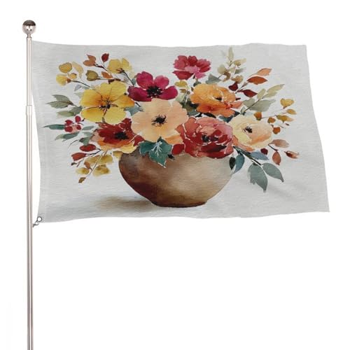 Aquarell-Blumenstrauß in rustikaler Vase, 90 x 150 cm, Gartenflaggen, Banner, Dekoration für Innenhof, Veranda, Rasen, Bauernhaus Aquarell-Blumenstrauß in rustikaler Vase, 90 x 150 cm, Gartenflaggen, Banner, Dekoration für Innenhof, Veranda, Rasen, Bauernhaus von Jubonexis