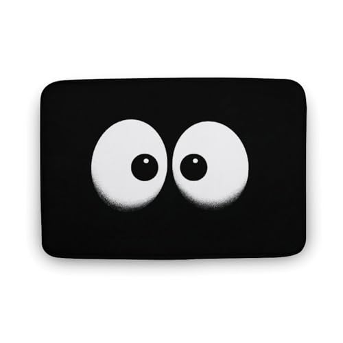 Badezimmer-Fußmatte, zwei große Cartoon-Augen, extra weich, Korallensamt, schnelle Wasseraufnahme, rutschfest, bequem, Badteppich, 50 x 80 cm Badezimmer-Fußmatte, zwei große Cartoon-Augen, extra weich, Korallensamt, schnelle Wasseraufnahme, rutschfest, bequem, Badteppich, 50 x 80 cm von Jubonexis